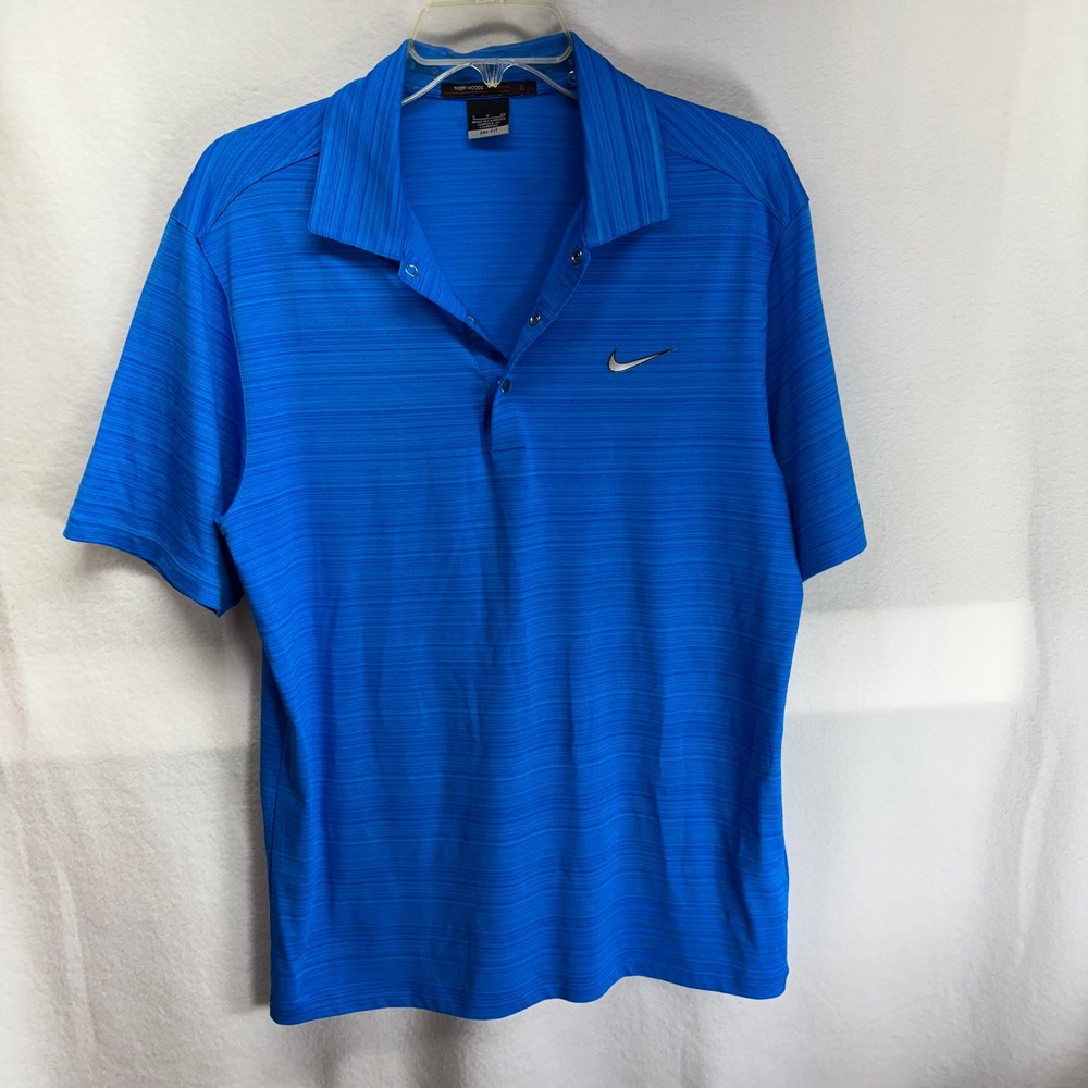 Nike Tiger Woods Collection Dri FIT Golf Polo Shirt Men's Small Blue - Picture 1 of 7